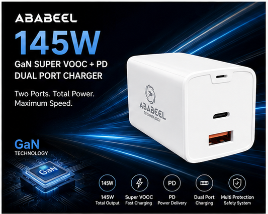 Ababeel 145W Super VOOC + PD Charger – Dual Port