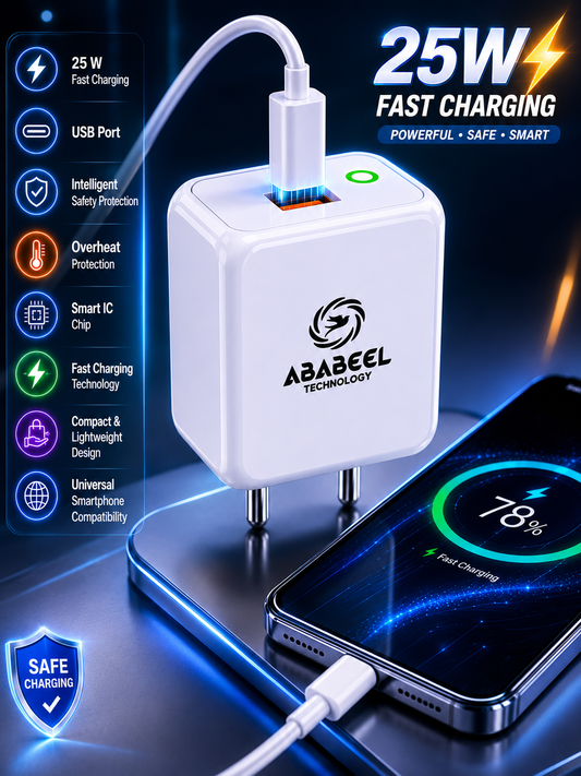 Ababeel 25W Fast Charger with LED Indicator