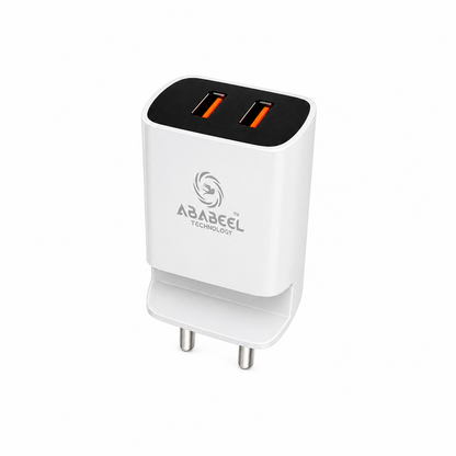 Ababeel 15W Dual USB Charger with Built-in Mobile Stand & LED Indicator