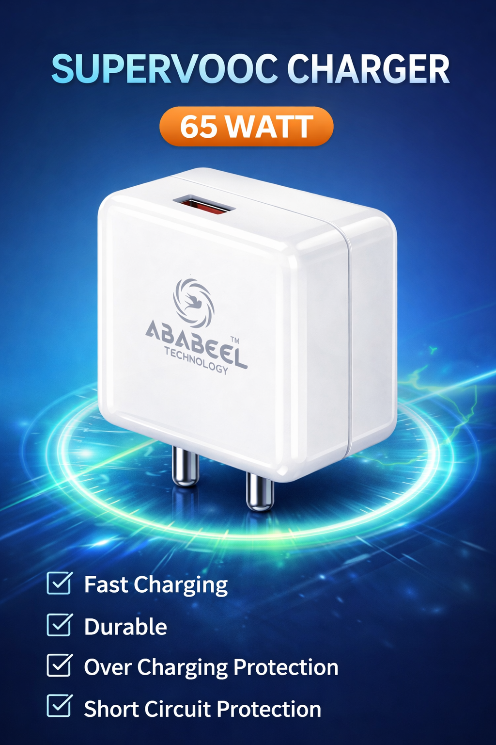 Ababeel 65 Watt Super Vooc Charger