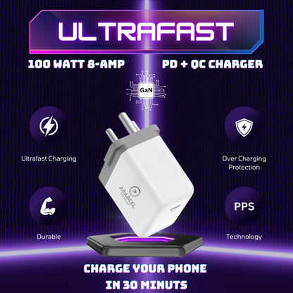 ABABEEL 100W PD USB C Port UltraFast Charger For iPhone & Android Phone.